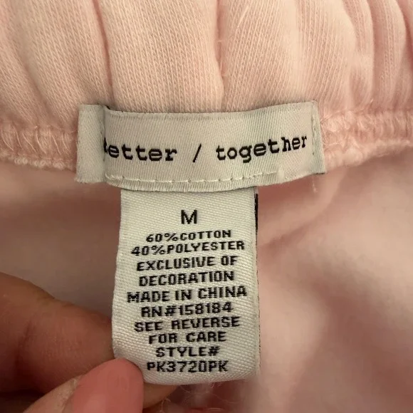 Pink Wide Leg Sweatpants Drawstring Joggers Fleece Medium Loungewear Baggy - Picture 7 of 10